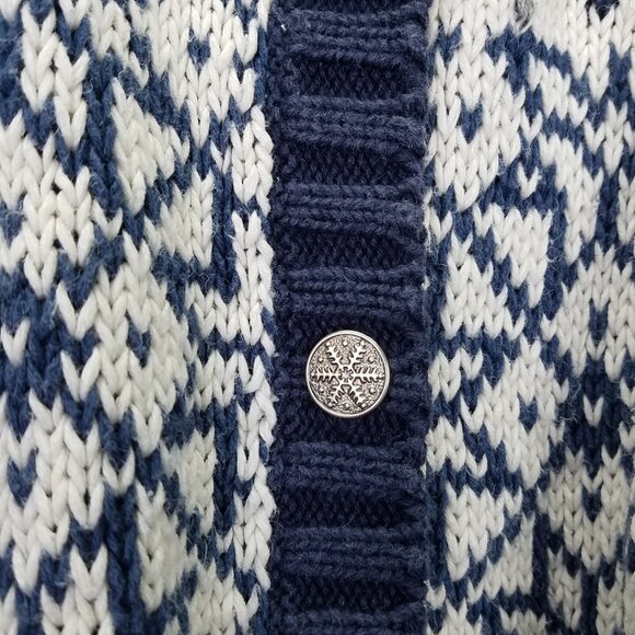Nutcracker Cardigan M Snowflake Knit Geometric Christmas Star Winter Sweater VTG - Picture 7 of 16